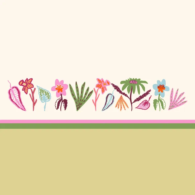 Sitzkissen Blumenstreifen Grün