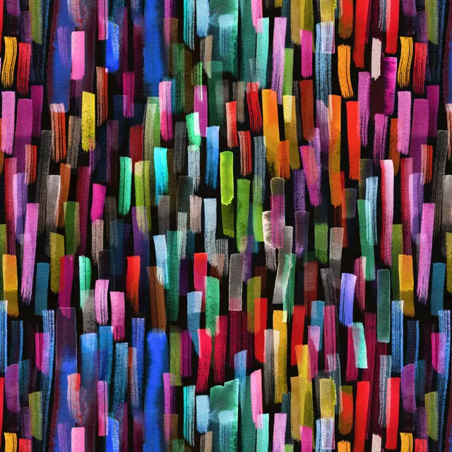 Tischset Colorful Brushstrokes Black