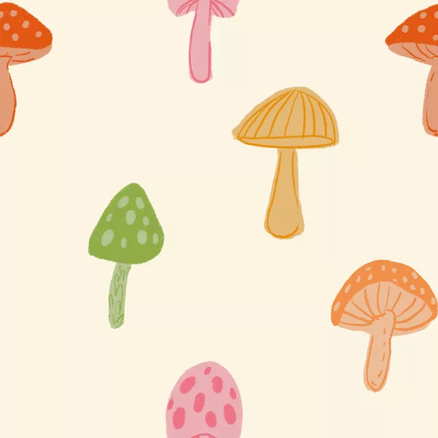 Bettwäsche Pilze Allover Bunt