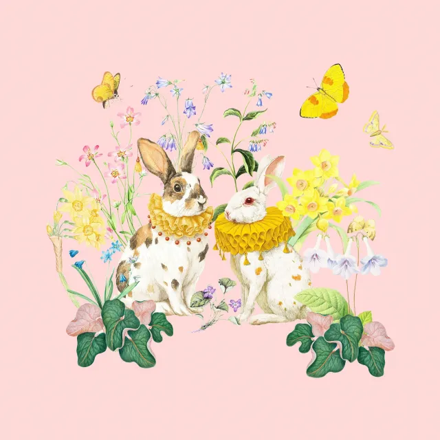 Servietten Osterhasen im Frühling 2-1