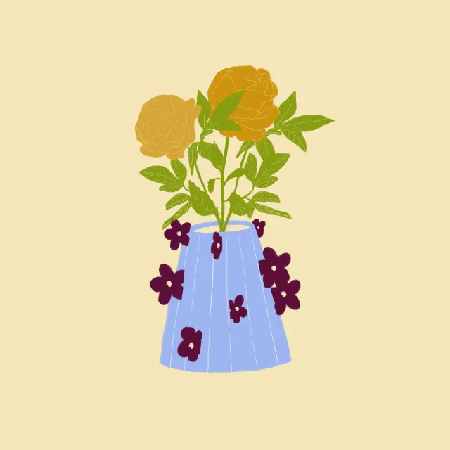 Geschirrtücher Rosen Blumenvase Gelb