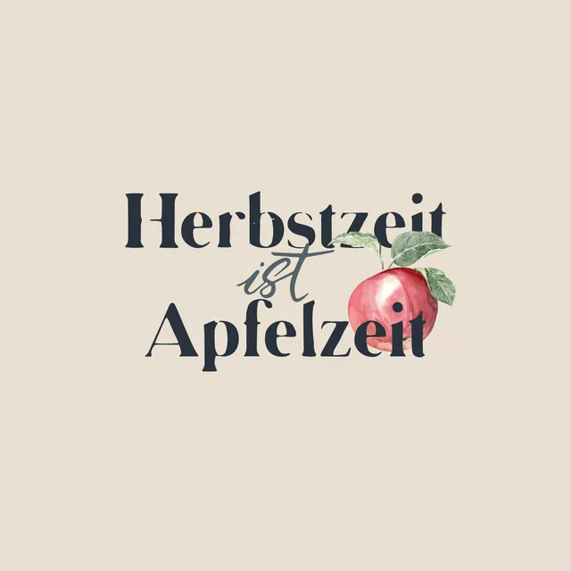 Kissen Herbstzeit Apfelzeit w beige