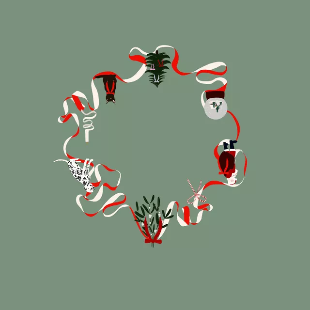 Tischläufer Ribbonkranz Grün