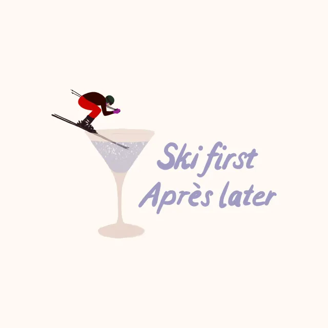 Kissen Ski First Aprés Later