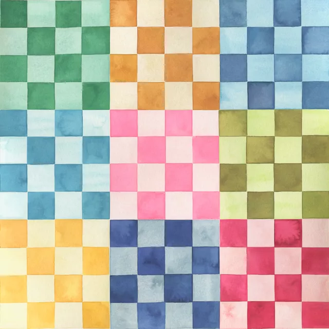 Tischset Checkerboard Squares Bunt