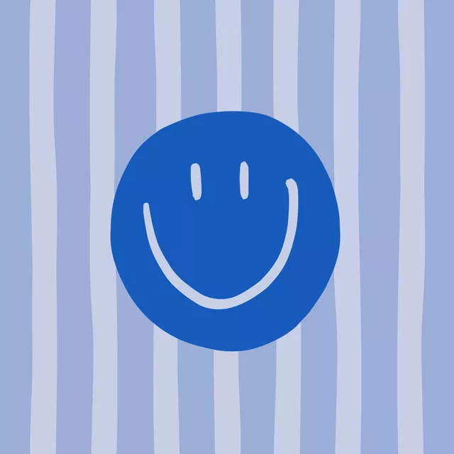 Kissen Smile Stripes hellblau
