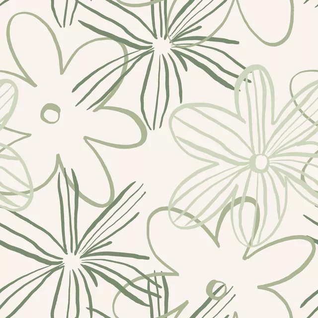 Kissen Happy Flower Green Beige