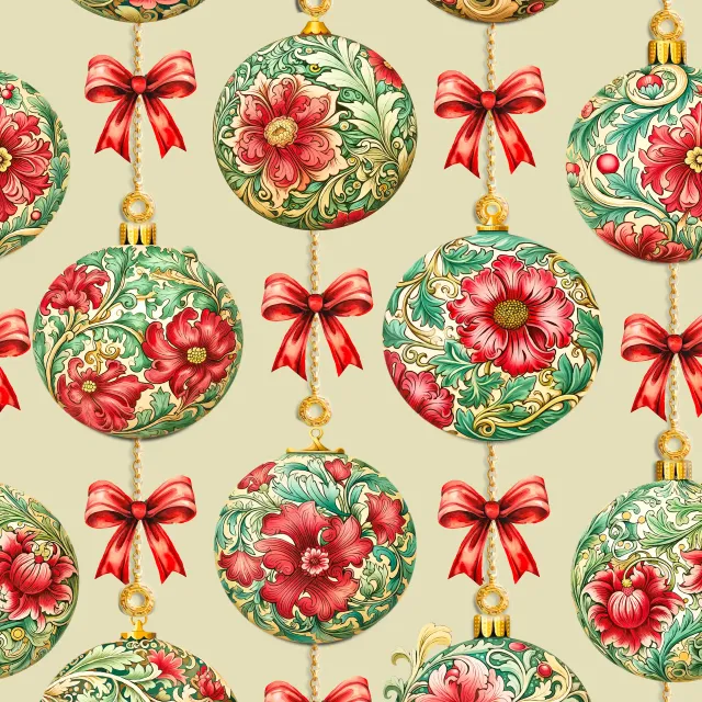 Kissen Vintage Christmas Beige