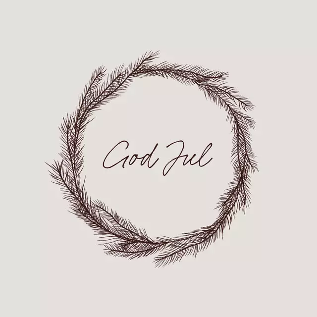 Kissen Rød God Jul Krans