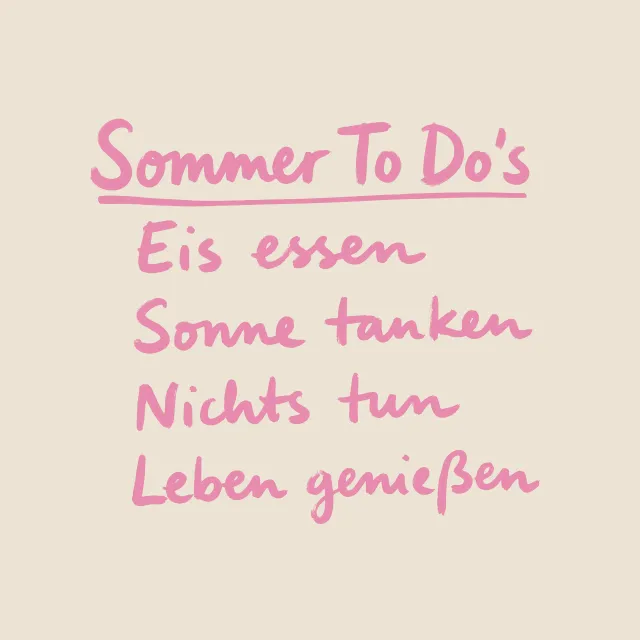 Kissen Sommer To Dos rosa