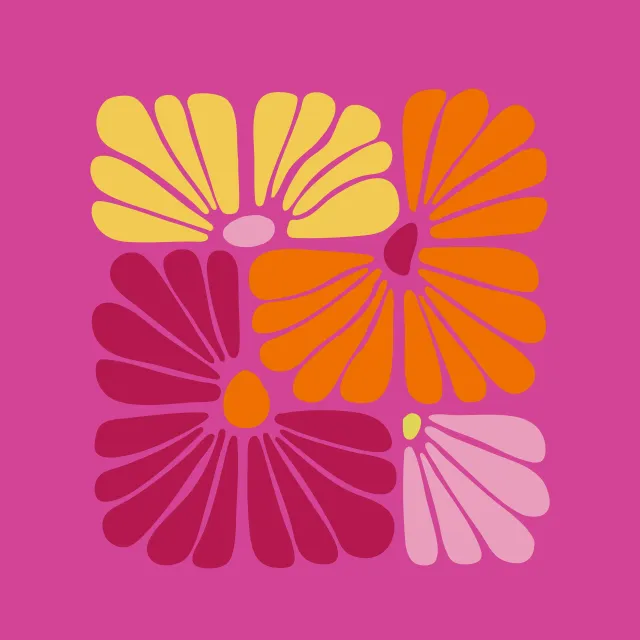 Kissen Matisse Inspired Flowers Pink
