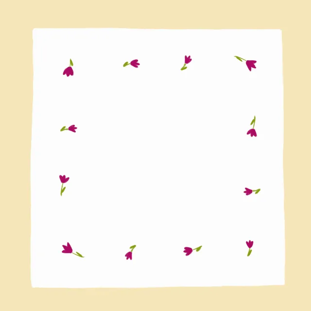 Servietten Blümchen Rahmen Gelb