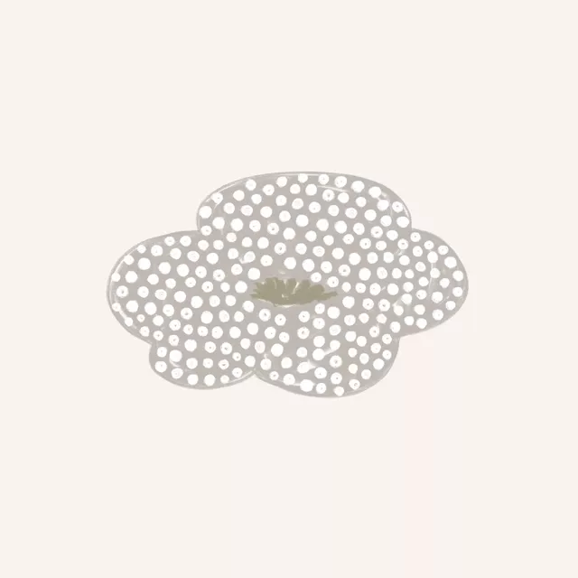 Tischset Punkte Blume grau