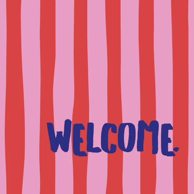 Bankauflage Welcome pink rot