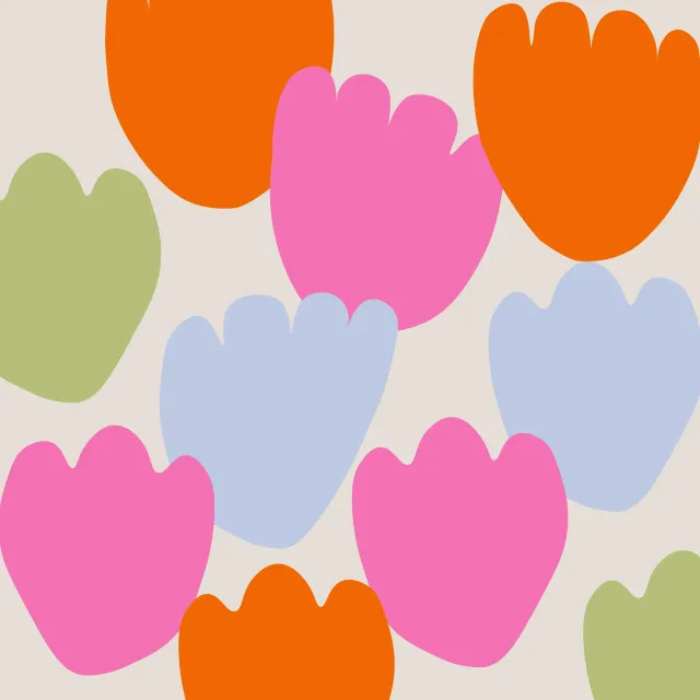 Kissen Große Tulpen Bunt Auf Beige