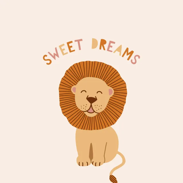 Raffrollo Löwe Süsse Träume Wendekissen