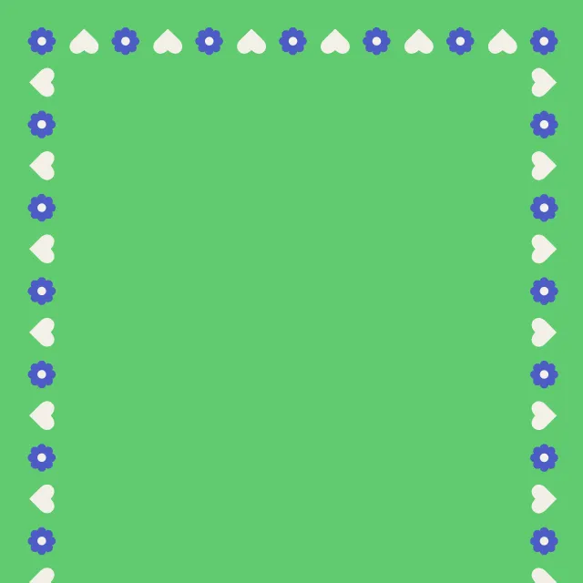 Tischläufer Blumen und Herzen grün