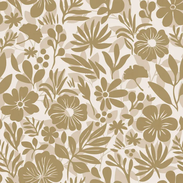 Dekovorhang Charming Flower Shapes Beige