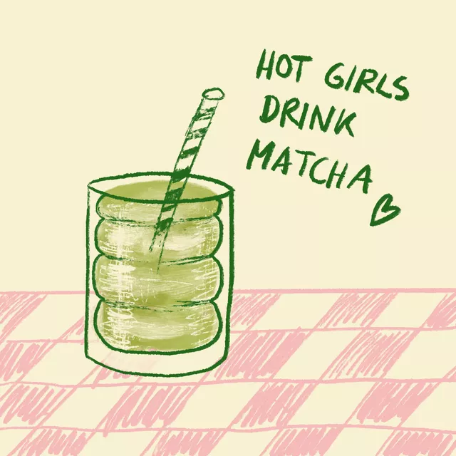 Kissen Hot Girls Drink Matcha