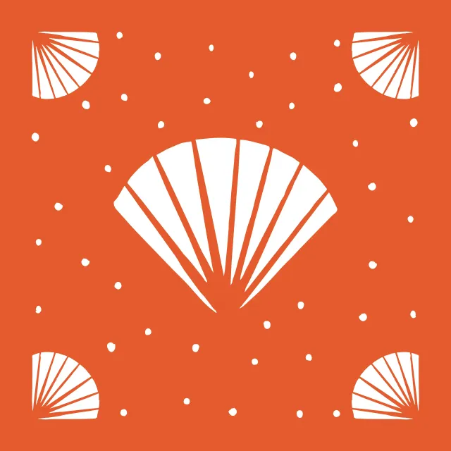 Bodenkissen Abstract Shell orange