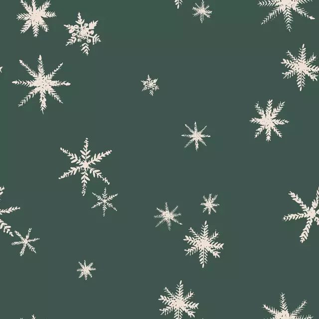 Bankauflage Die Schneeflocken fallen grün