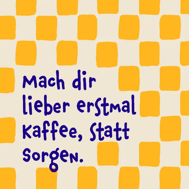 Kissen erstmal-Kaffee-gelb