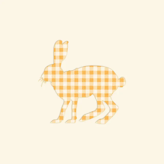 Sitzkissen Hase Kariert Buttergelb