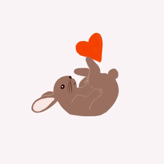 Kissen Osterhase mit Herz