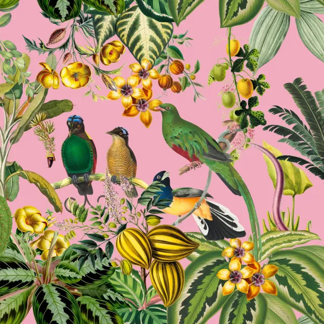 Kissen Exotischer Dschungel pink