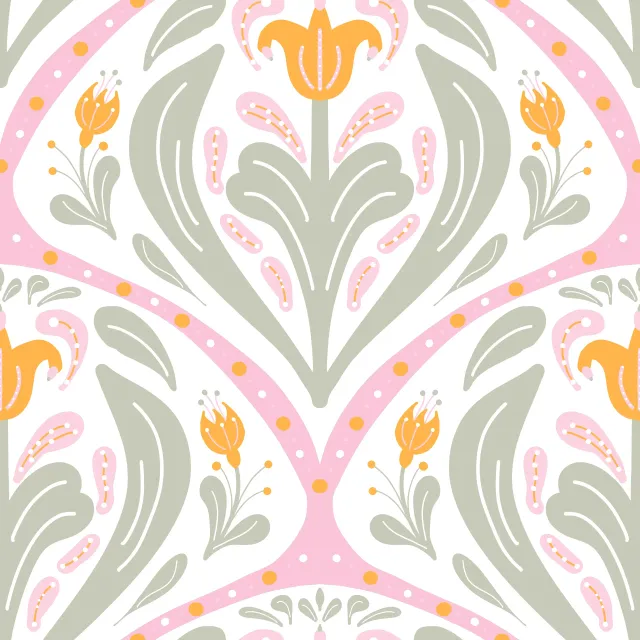 Dekovorhang Gelbe Blumen Elegantes Muster