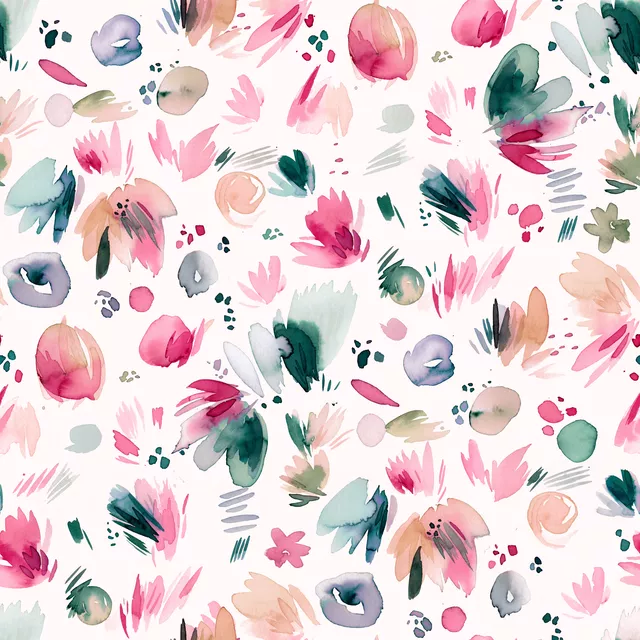 Kissen Abstrakt Blumen Aquarell Pink