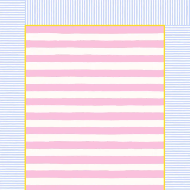 Tischdecke Streifenrahmen Blau Rosa