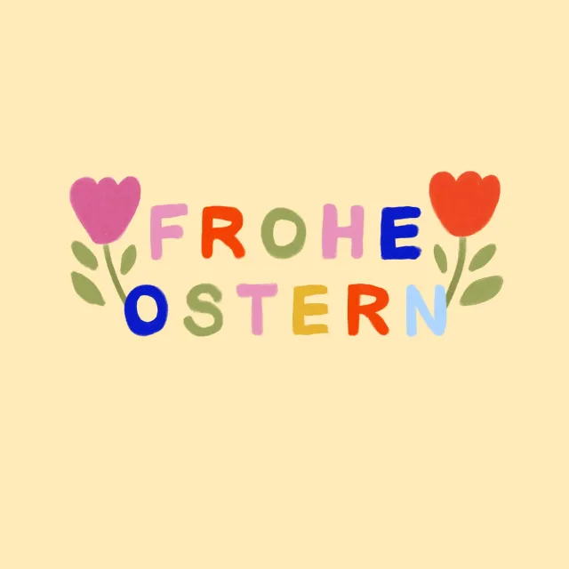 Kissen Frohe Ostern Tulpen Gelb