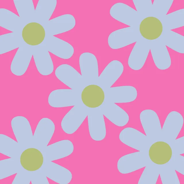 Kissen Große Gänseblümchen Pink Blau