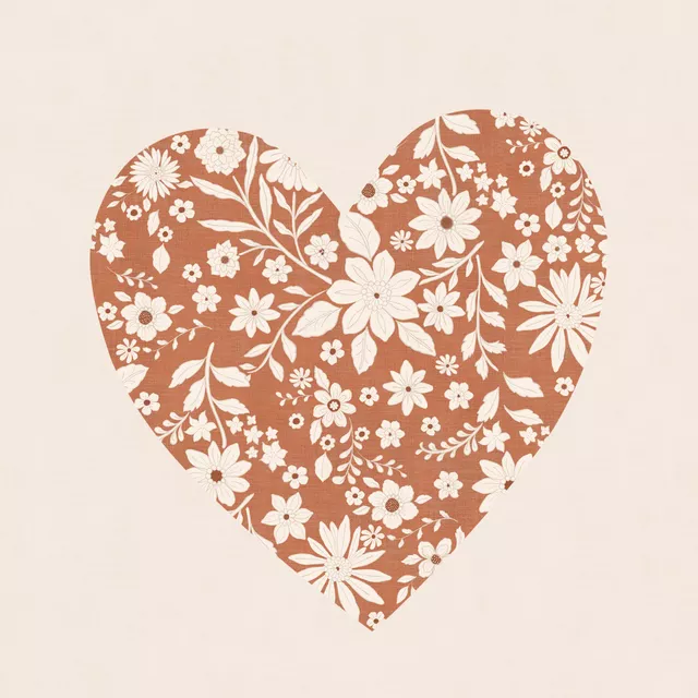 Kissen Boho Floral Heart I