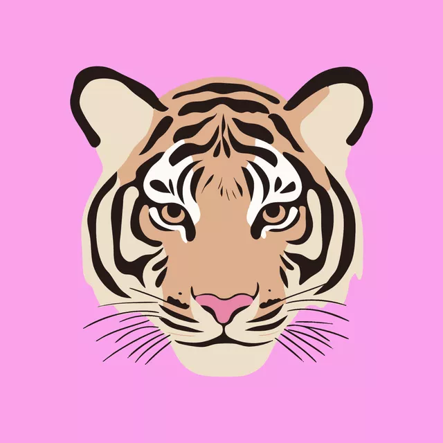 Servietten Tiger Kopf Pink