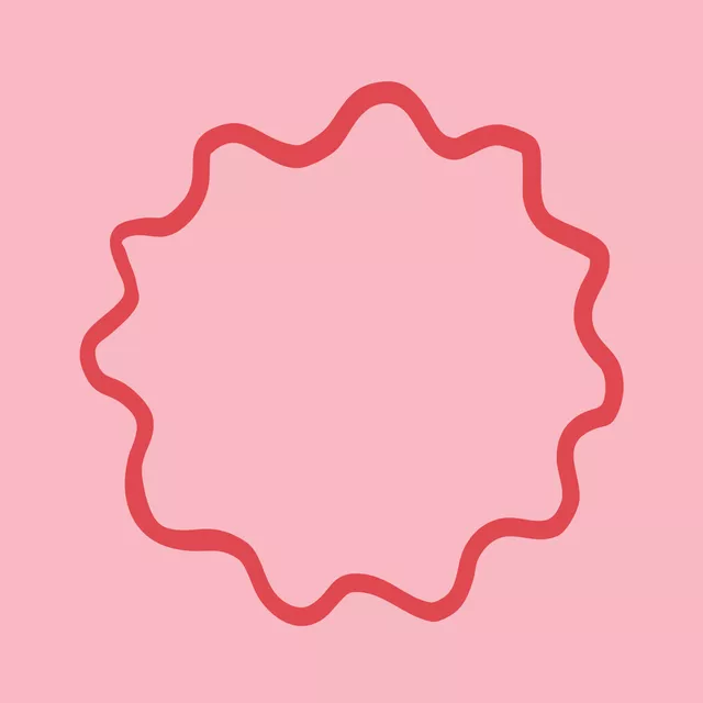 Sitzkissen Wellenrand Pink Red