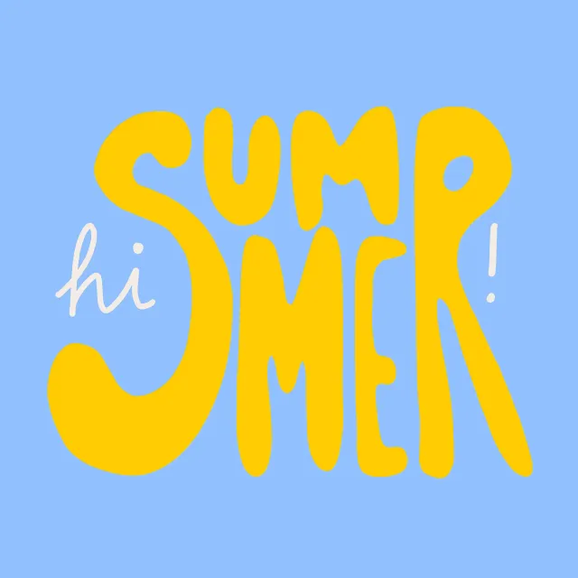 Kissen Hi Summer Blau Gelb