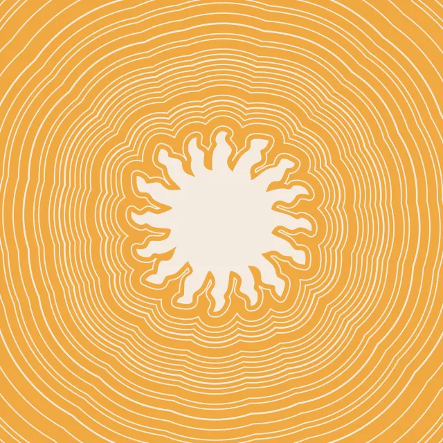 Kissen Sun Circle Waves yellow