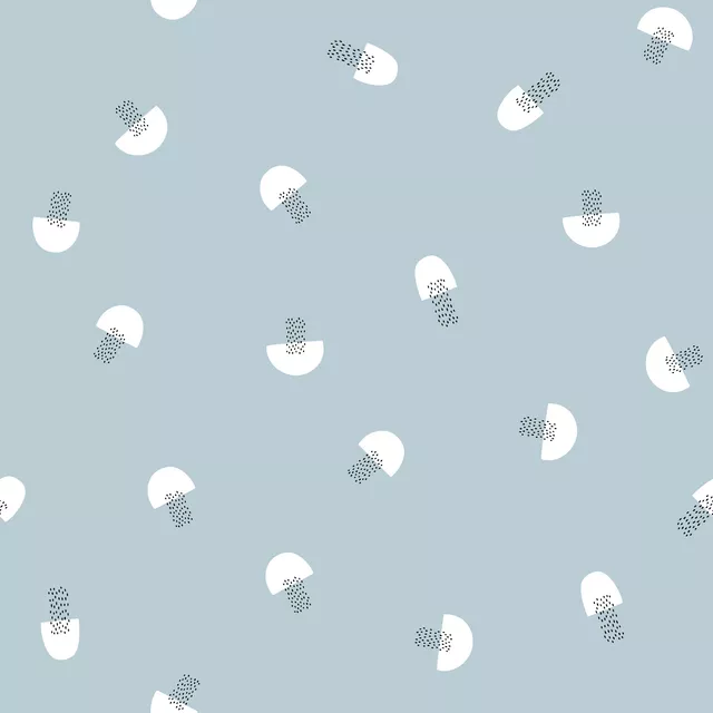 Bettwäsche Muster pilz punkte - blau