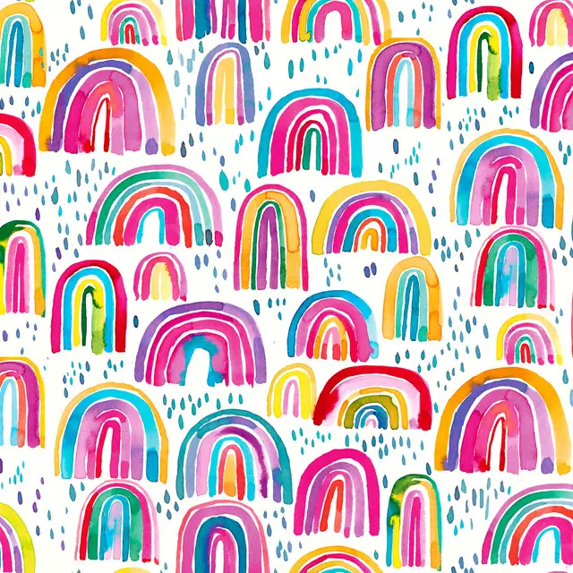 Kissen Cute Colorful Rainbows