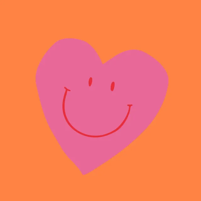 Kissen Smile Heart Orange