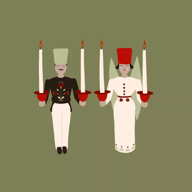 Kissen Engel und Bergmann Grün