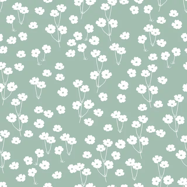 Raffrollo Blumenwiese grün