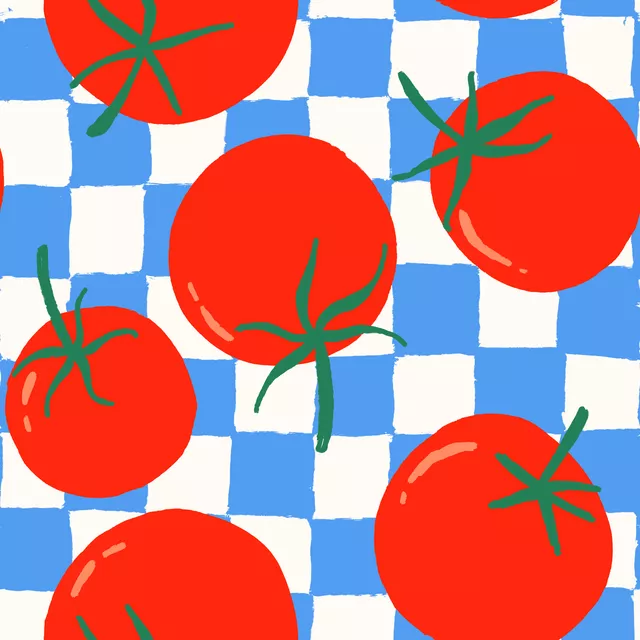 Bankauflage Tomato Checks Blue