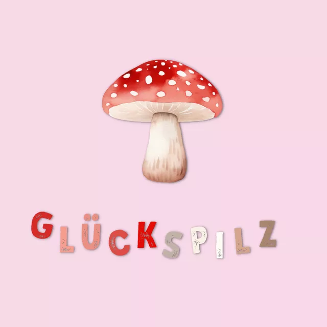 Kissen Glückspilz Fliegenpilz Pink