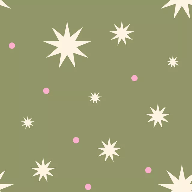 Tischdecke Muster Sterne gruen beige