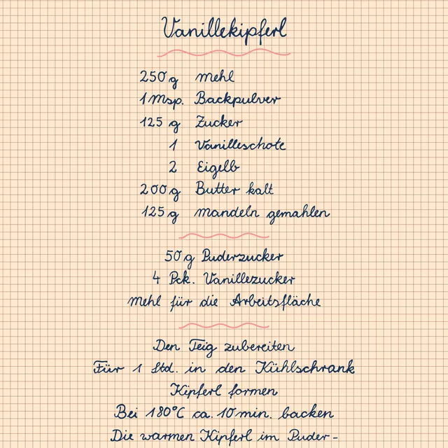 Geschirrtuch Vanillekipferl Rezept
