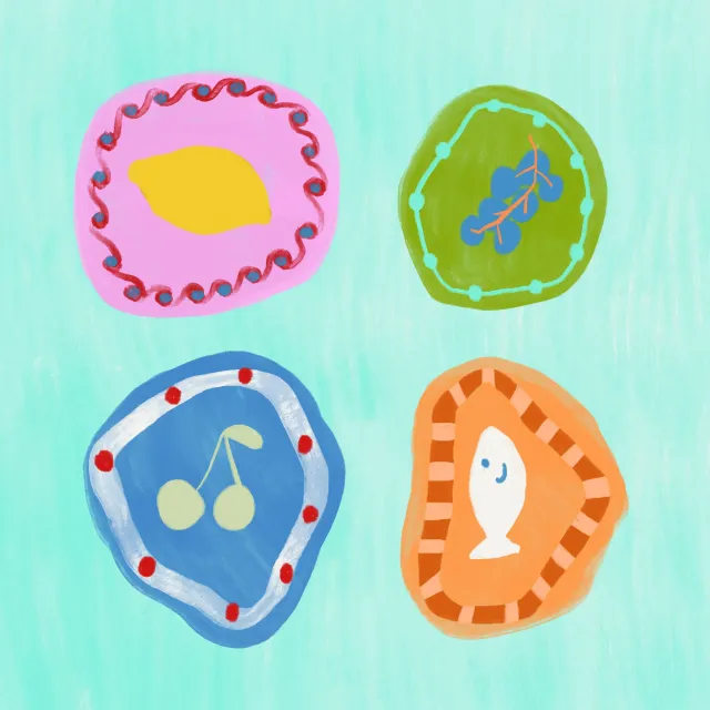 Kissen Keramikteller Türkis