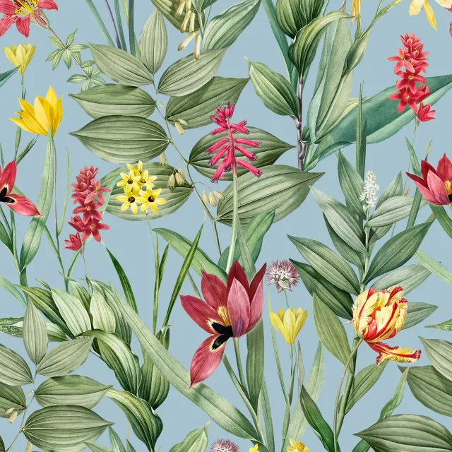 Tischläufer Exotische Pflanzenwelt blau